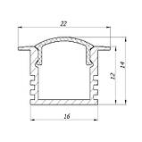 LED профіль Врізний 22х14мм. ЛПВ-12, фото 2