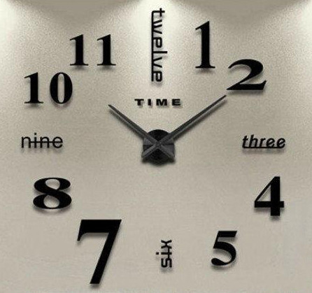Дивіться стіни 3D наклейки "DIY годинник" від 50 до 70 см чорного (Zh520-B)