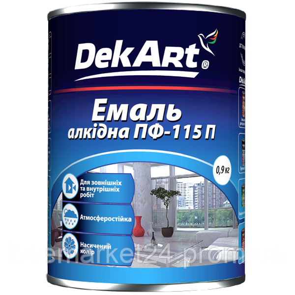 Емаль алкідна DekArt ПФ-115П Сіра 0.9кг