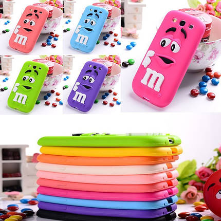 Гумовий 3D чохол M&M's для Samsung Galaxy A3 A300 салатовий, фото 2