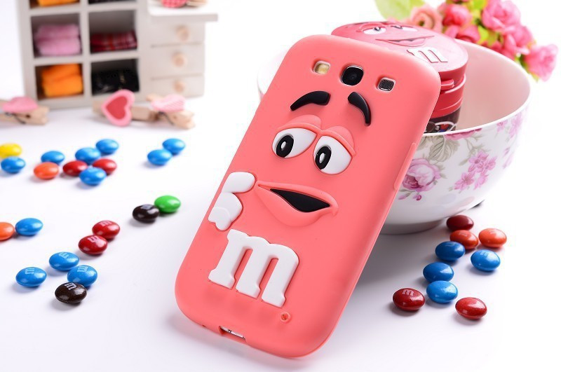 Гумовий 3D чохол M&M's для Samsung Galaxy A3 A300 рожевий