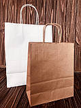 Пакети з крученою ручкою з білого крафт паперу, фото 4