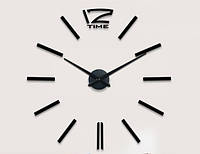 Часы настенные 3D "DIY CLOCK" от 50 до 70см Black (ZH522-B)