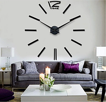 Годинник настінний 3D "DIY CLOCK" від 50 до 70 см Black (ZH522-B), фото 3