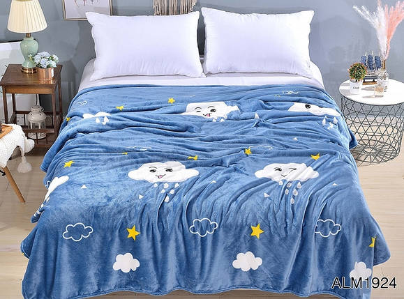 Плед покривало 160х220 велсофт Хмарка на ліжко, диван, фото 1