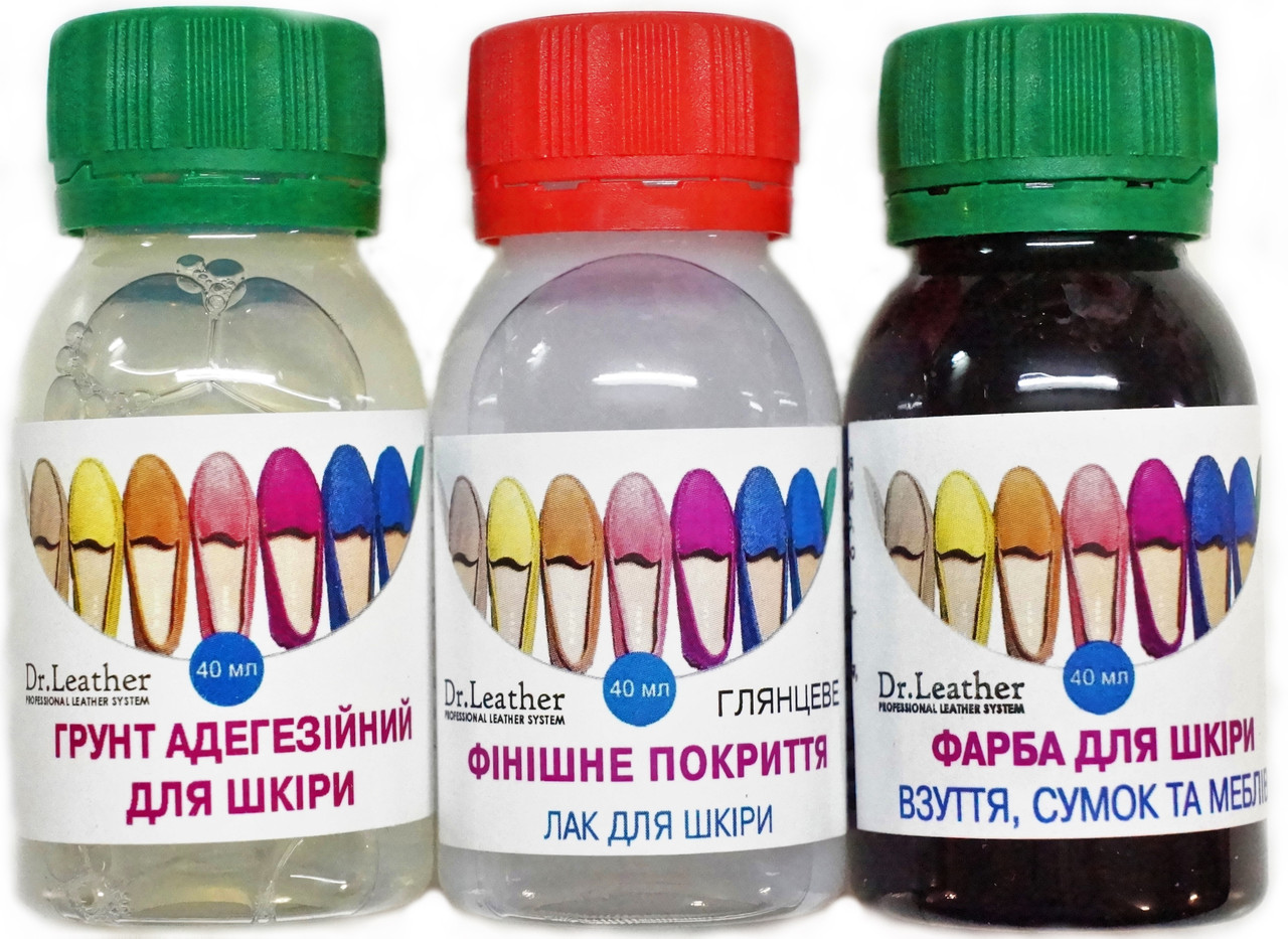 Набір для фарбування без чищення №3 40 мл."Dr.Leather" Touch Up Pigment