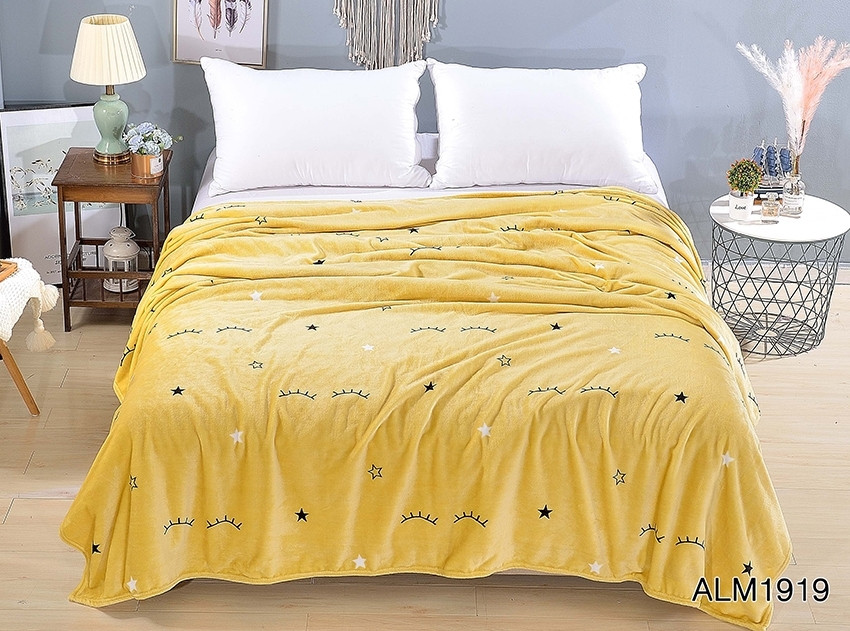 Плед покривало 200х220 велсофт Пісок на ліжко, диван