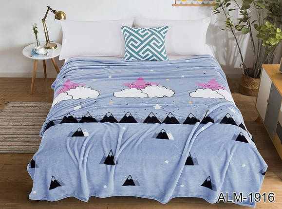 Плед покривало 160х220 велсофт Гори на ліжко, диван, фото 1