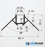 Світлодіодний профіль для гіпсокартону зовнішній кут 50х22 мм, фото 2