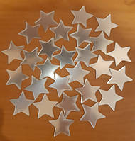 Набір пластикових наклеек дзеркальних п'ятикутних зірок - 25 шт