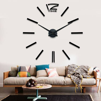 Годинник настіні 3D "DIY CLOCK" від 60 до 120cм Black (ZH212-B), фото 2