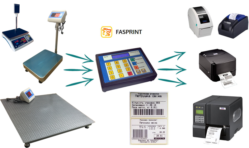 Весы напольные с печатью этикеток ВПД-Е-Т (фасовочный комплекс Fasprint) - фото 2 - id-p1136703751