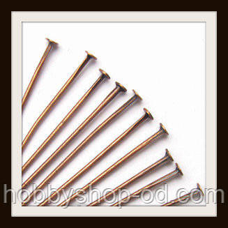 Пін із капелюшком 7 см мідь (приблизно 20 г), фото 1