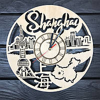 Деревянные настенные часы в интерьер «Шанхай»