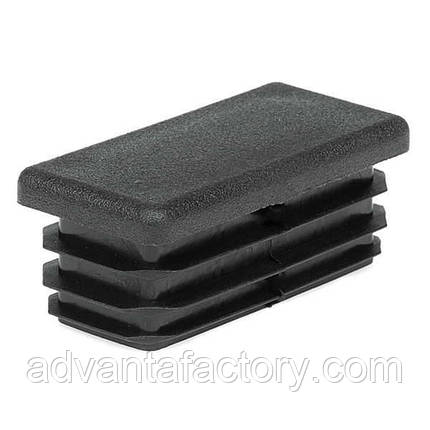 Заглушка прямокутна 50х25 чорна, фото 1