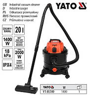 Порохотяг промисловий мережевий YATO : 1400 Вт, збірна ємність- 20 л YATO-85700
