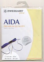 Тканина Zweigart (Aida) Аіда 14 ct - жовта 55 x 50 см