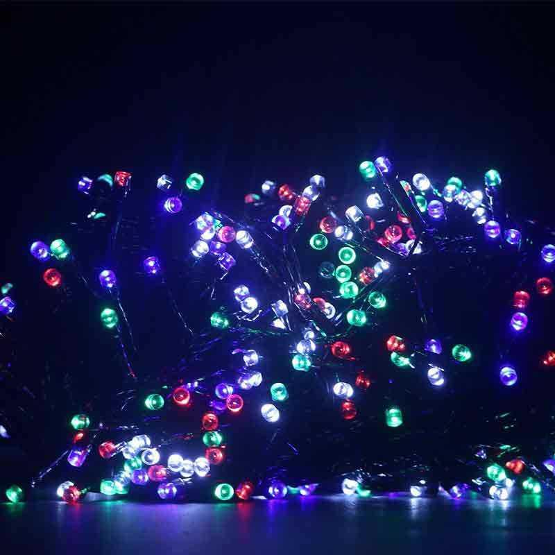 Вулична гірлянда нитка мульти,кольорова колір 580 лід (зелений провід, 40м), фото 1