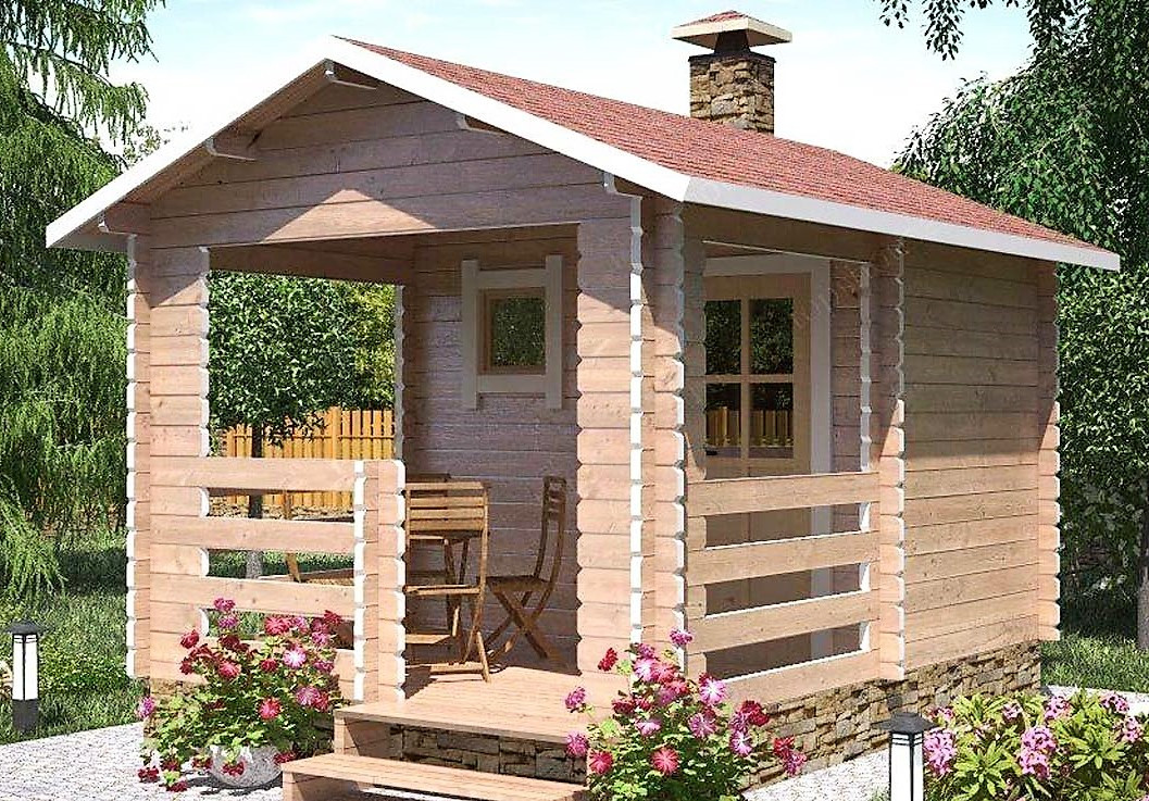 Баня дерев'яна з профільованого бруса 3х4