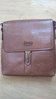 Мужская сумка через плечо Jeep SL-S-8 коричневая, эко-кожа, регулировка ремня, 5 отделений, фото 3