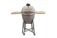 Гриль угольный керамический с бамбуковыми столиками BergHOFF Kamado Large Grey (2415406)