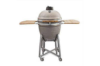 Гриль вугільний керамічний з бамбуковими столиками BergHOFF Kamado Large Grey (2415406)