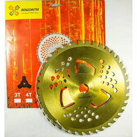 Диск для тріммера. Побідитовий з підрізуванням 255 х 25,4. 40 зубів. Ніж бензокоси металевий.