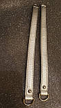 Ручки для сумки с полукольцами (эко-кожа) серебро, фото 2