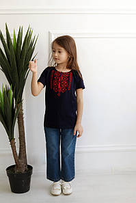 Сучасна дитяча вишита футболка з орнаментом D-06