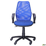 Офісне крісло AMF Oxi-4 спинка сітка-аеро синя, фото 5