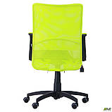 Офісне крісло АМФ-8 Лайт Net LB Софт спинка-сітка лайм сидіння чорне-нитка біла, фото 5