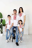 Семейный комплект вышитых футболок s-2