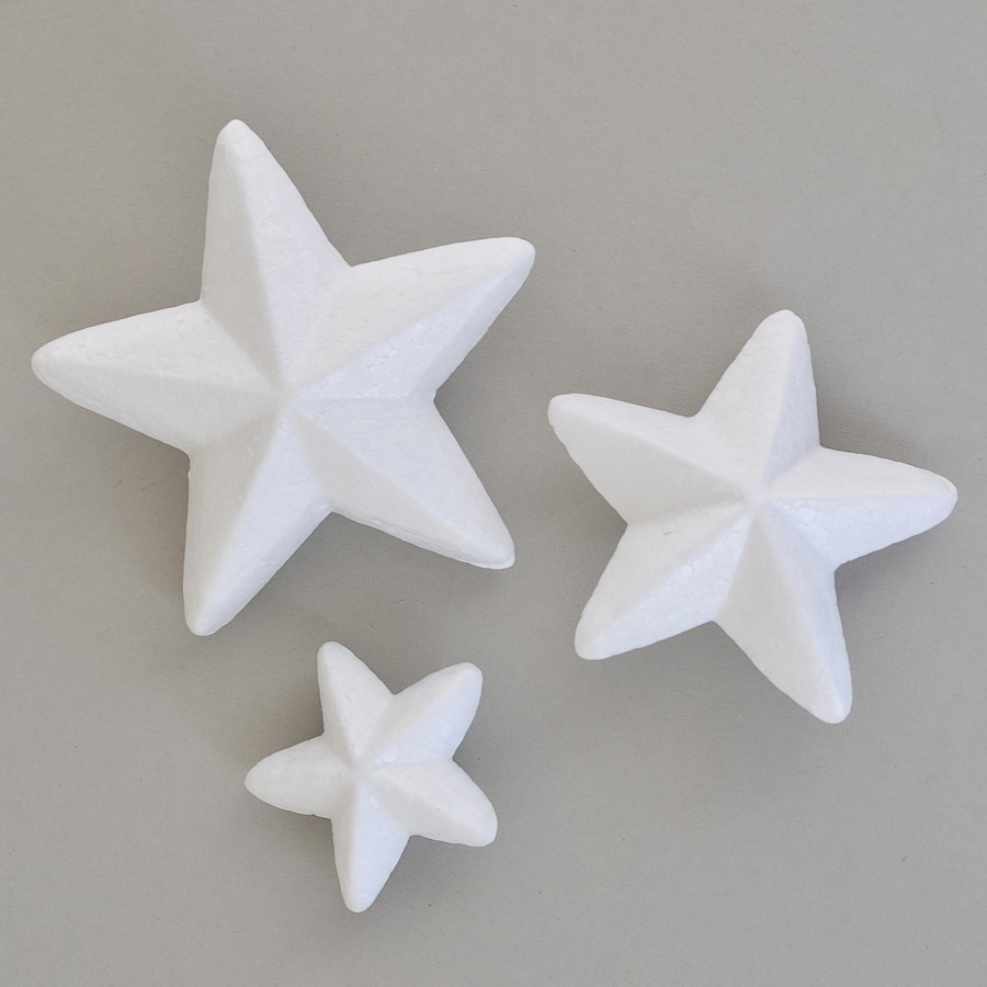 Набір пінопластових фігурок Santi Зірочки 3шт 5см, 8см, 10см