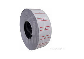 Етикетки-цінники 21*12мм 1000шт/рул Economix білі з червоною смужкою (10)