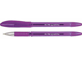 Ручка масляна Optima Oil Pro 0,5мм фіолетова корпус фіолетовий