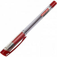 Ручка масляна Hiper Next 0,7мм червона корпус прозорий