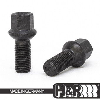 Болт колісний Mercedes-Benz М14x1.5x28мм Сфера R14 Чорний цинк Ключ 17 H&R (Німеччина)