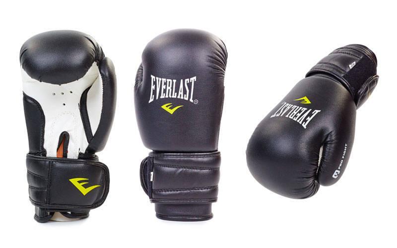 Рукавички для боксу та єдиноборств на липучці Everlast 5018 чорний-білий 4 унції