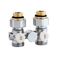 Кран нижнего подключения стального радиатора 1/2"x 3/4" прямой 50% Caleffi (301241)