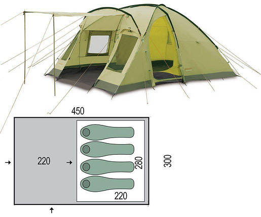 Намет чотиримісний Pinguin Nimbus 4 Green, фото 1