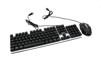 Клавіатура дротова з LED-підсвіткою і мишка Led Keyboard M 416 170498