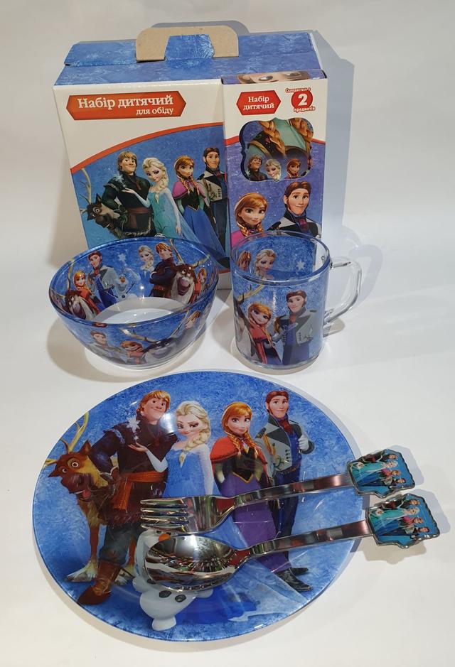 дитячий набір скляного посуду холодне серце фото