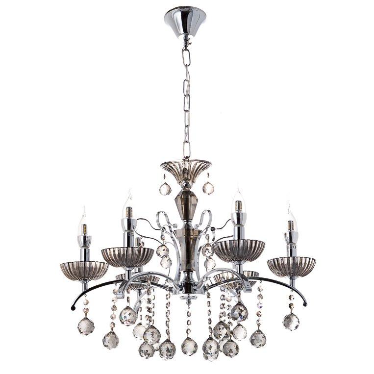 Люстра класична з круглими каменями SLAVIA OU023/6/chrom+SMK