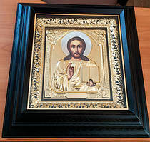 Ікона Спасителя в ризі з позолотою 54х50см