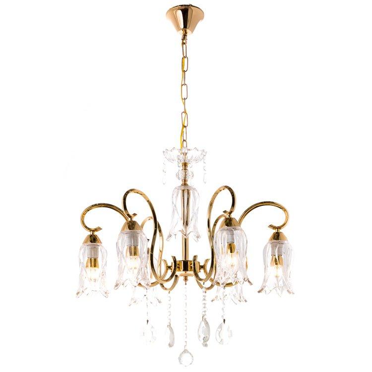 Люстра класична з плафонами у формі тюльпана SLAVIA OU011/6/gold