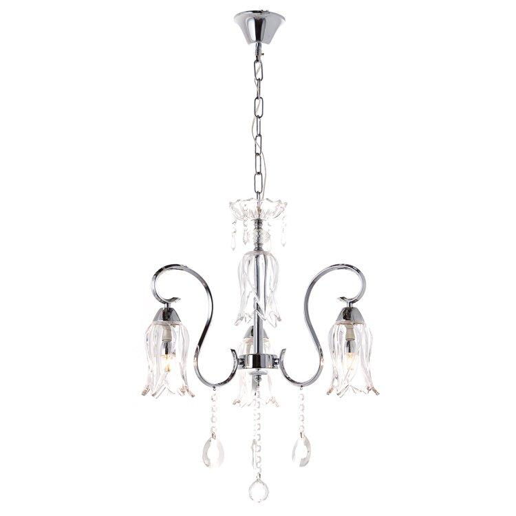 Люстра класична з плафонами у формі тюльпана SLAVIA OU011/3/chrom