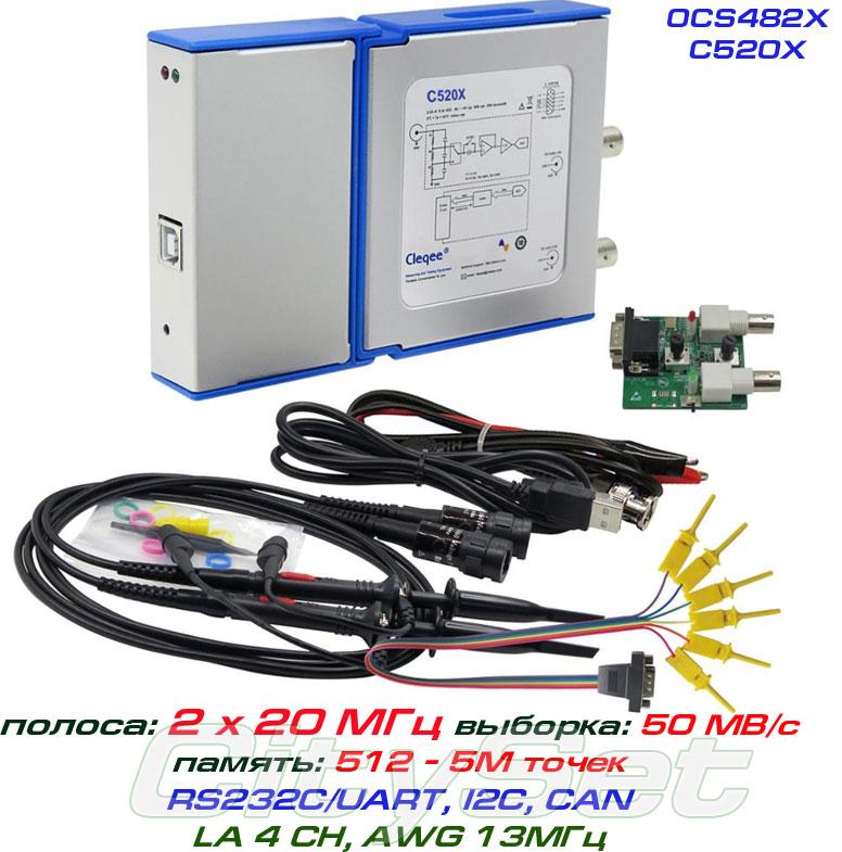 OSC482X — C520X USB-осцилограф 2 х 20 МГц