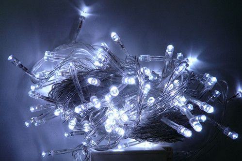 Гірлянда світлодіодна 300ламп (LED) прозорий (білий) дріт, кольори в асортименті