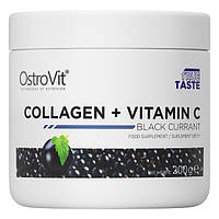 Препарат для суставов и связок OstroVit Collagen + Vitamin C, 200 грамм Черная смородина