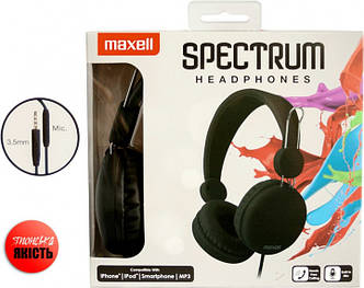 Навушники провідні Maxell Spectrum Hp Black 4902580770785